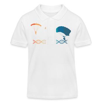 Fallschirme sind Teil meiner DNA - Kinder Organic Poloshirt Mini Sprinter von Stanley/Stella - Weiß - Vorne