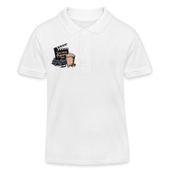 Stories Matter, Popcorn Helps - Kids Organic Polo Shirt by Stanley/Stella - white - Front