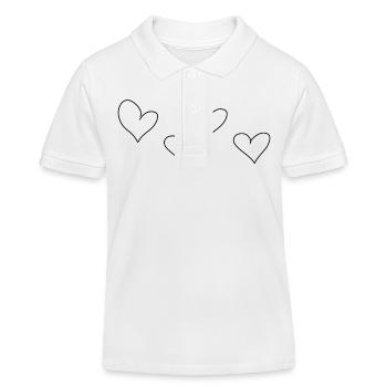 Coeurs Coeur Symbole Quatre - Polo enfant bio Stanley/Stella - blanc - Devant