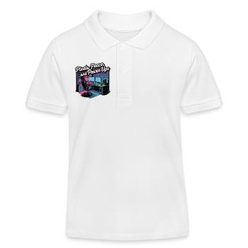 Pixels, paix et bonus – Configuration de jeu - Polo enfant bio Stanley/Stella - blanc - Devant