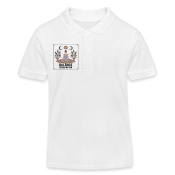 Balance Begins Within - Yoga - Kinder Organic Poloshirt Mini Sprinter von Stanley/Stella - Weiß - Vorne
