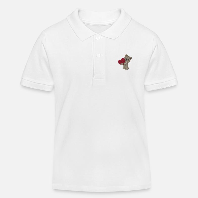 Nounours - Polo enfant bio Stanley/Stella - blanc