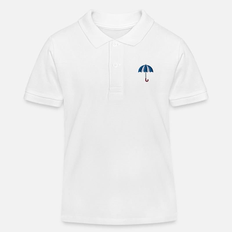 Parapluie brodé - Polo enfant bio Stanley/Stella - blanc