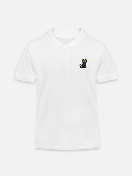 Katze - Kinder Organic Poloshirt Mini Sprinter von Stanley/Stella - Weiß