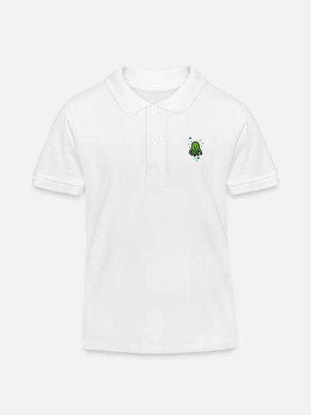 Octopus - Kinder Organic Poloshirt Mini Sprinter von Stanley/Stella - Weiß