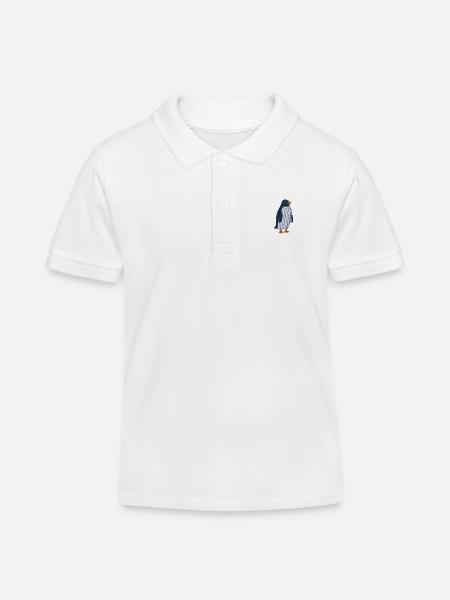 Pinguin bestickt - Kinder Organic Poloshirt Mini Sprinter von Stanley/Stella - Weiß