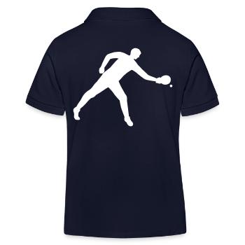 Players playing table tennis in white - Kids Organic Polo Shirt by Stanley/Stella - navy - Back