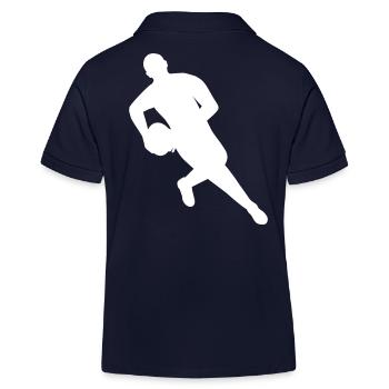Rugby in Bewegung - Kinder Organic Poloshirt Mini Sprinter von Stanley/Stella - Navy - Hinten