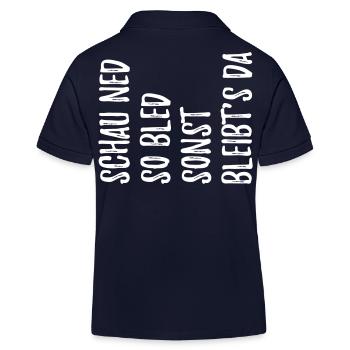 Witzger bayerischer Spruch schau ned so bled - Polo enfant bio Stanley/Stella - bleu marine - Dos