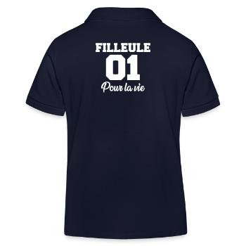 filleule 01 pour la vie - Kids Organic Polo Shirt by Stanley/Stella - navy - Back
