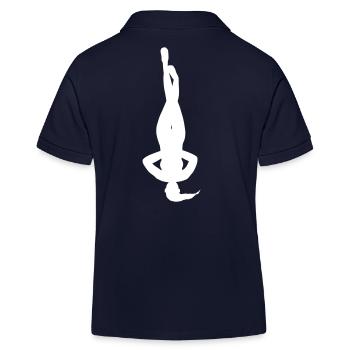 Yoga flexible en silhouette blanche - Polo enfant bio Stanley/Stella - bleu marine - Dos