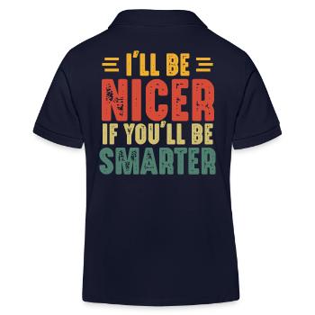 Ich werde netter sein, wenn du schlauer bist - Kinder Organic Poloshirt Mini Sprinter von Stanley/Stella - Navy - Hinten