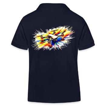 Multicopter, also called drone - color splash! - Kids Organic Polo Shirt by Stanley/Stella - navy - Back