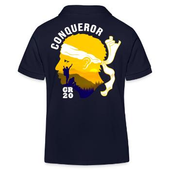 Eroberer GR20 Korsika Wandern - Kinder Organic Poloshirt Mini Sprinter von Stanley/Stella - Navy - Hinten