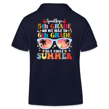 Auf Wiedersehen 5. Klasse Hallo 6. Klasse, aber erster Sommer - Kinder Organic Poloshirt Mini Sprinter von Stanley/Stella - Navy - Hinten