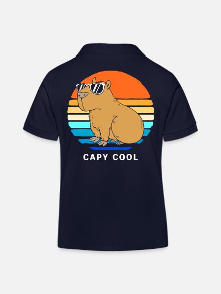 Capybara Capibara - Kinder Organic Poloshirt Mini Sprinter von Stanley/Stella - Navy