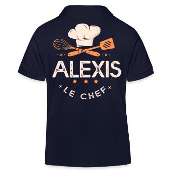 Alexis Chef Ici c est alexis le chef cuisine - Polo enfant bio Stanley/Stella - bleu marine - Dos