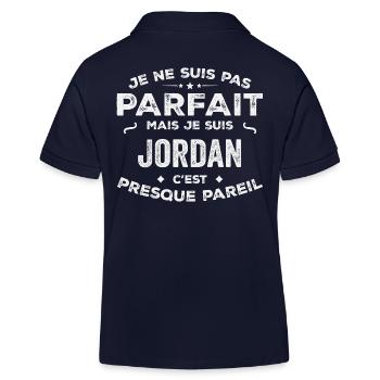 Jordan Un Prénom, Une Histoire, Une Personnalité - Polo enfant bio Stanley/Stella - bleu marine - Dos