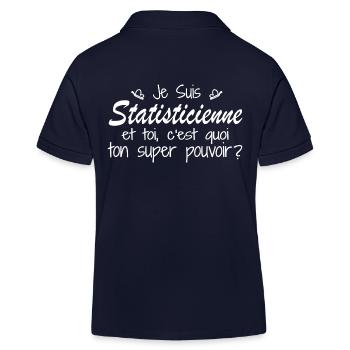 Ich bin Statistiker. Was ist deine Macht? - Kinder Organic Poloshirt Mini Sprinter von Stanley/Stella - Navy - Hinten