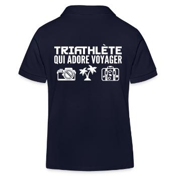 Voyageurs & Triathlètes : Passion & Découverte - Polo enfant bio Stanley/Stella - bleu marine - Dos