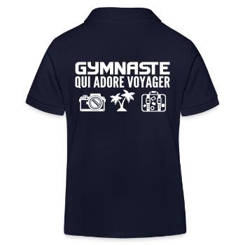 Voyageurs & Gymnastes : Passion & Découverte - Polo enfant bio Stanley/Stella - bleu marine - Dos