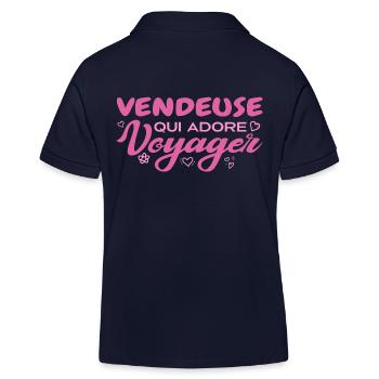Vendeuse globe-trotteuse passionnée de voyages - Polo enfant bio Stanley/Stella - bleu marine - Dos