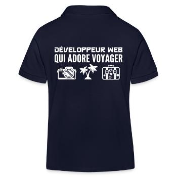 Voyageurs & Développeurs web Passion & Découverte - Polo enfant bio Stanley/Stella - bleu marine - Dos