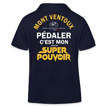 Vélo velo Mont ventoux humour cycliste vélo - Polo enfant bio Stanley/Stella - bleu marine - Dos