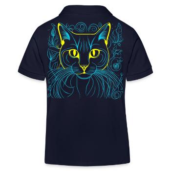 Ukraine Domestique Chat Chat Chats Animaux Miaou - Polo enfant bio Stanley/Stella - bleu marine - Dos