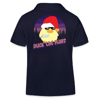 Duck the Halls - Ente mit Messer Duck with Knife - Polo enfant bio Stanley/Stella - bleu marine - Dos