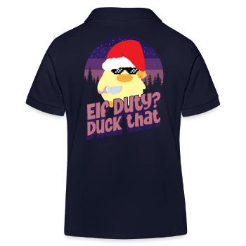 Duck Elf Duty - Ente mit Messer Duck with Knife - Polo enfant bio Stanley/Stella - bleu marine - Dos