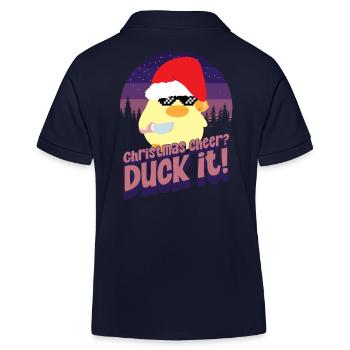 Noël Duck it - Ente mit Messer Duck with Knife - Polo enfant bio Stanley/Stella - bleu marine - Dos