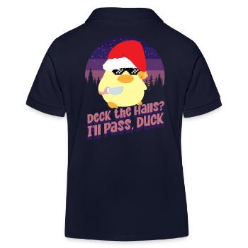 Deck the Halls - Ente mit Messer Duck with Knife - Polo enfant bio Stanley/Stella - bleu marine - Dos