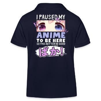 J’ai mis mon anime en pause pour être là BAKA ! Kawaii Otaku - Polo enfant bio Stanley/Stella - bleu marine - Dos