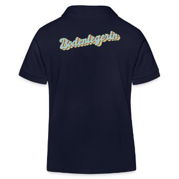 Parkett-Teppich Abschluss-Geschenk Bodenlegerin - Kinder Organic Poloshirt Mini Sprinter von Stanley/Stella - Navy - Hinten