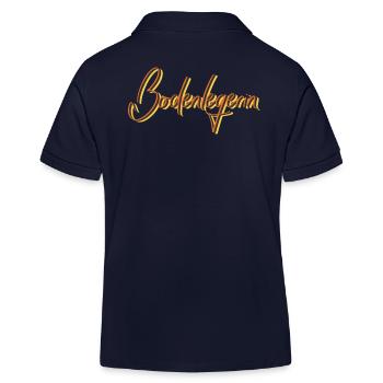 Parkett-Teppich Abschluss-Geschenk Bodenlegerin - Kinder Organic Poloshirt Mini Sprinter von Stanley/Stella - Navy - Hinten