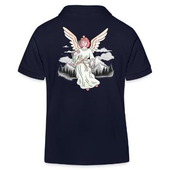 Mountains, Alps, Angels, Lucky Charms, Mountaineers, Alm - Kids Organic Polo Shirt by Stanley/Stella - navy - Back