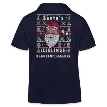 Ugly Weihnachten SANTAS LIEBLINGS Krankenpflegerin - Kinder Organic Poloshirt Mini Sprinter von Stanley/Stella - Navy - Hinten