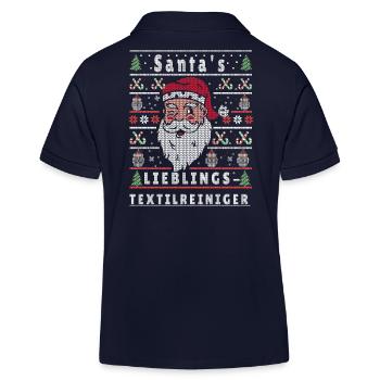 Ugly Christmas SANTA'S FAVORITE Textile Cleaner - Kids Organic Polo Shirt by Stanley/Stella - navy - Back