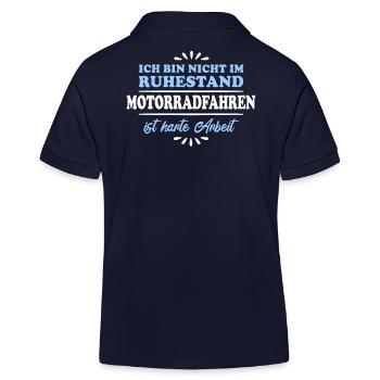 Retired Pensioner Pensioner Motorcyclist - Kids Organic Polo Shirt by Stanley/Stella - navy - Back