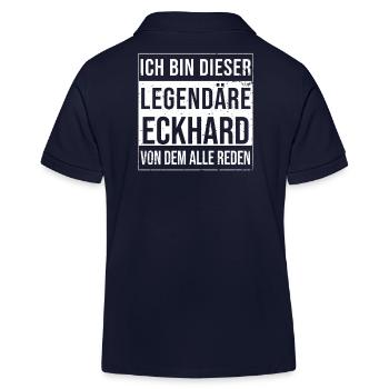 I'm this legendary shirt for Eckhard - Kids Organic Polo Shirt by Stanley/Stella - navy - Back