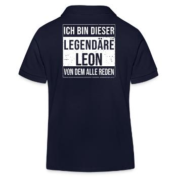 I'm this legendary shirt for Leon - Kids Organic Polo Shirt by Stanley/Stella - navy - Back