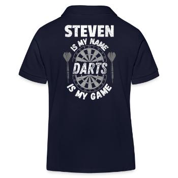 Namensshirt für Darts-Fan Steven, vintage, cool - Kinder Organic Poloshirt Mini Sprinter von Stanley/Stella - Navy - Hinten