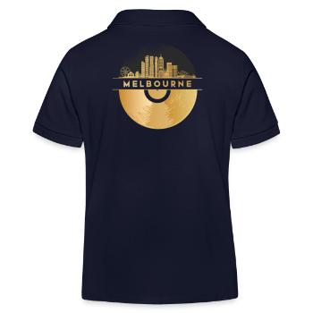Disque vinyle - Skyline-Australie-Melbourne - Polo enfant bio Stanley/Stella - bleu marine - Dos