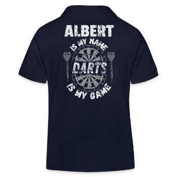 Conception de t-shirt nominatif pour les joueurs de fléchettes et les fans - Polo enfant bio Stanley/Stella - bleu marine - Dos