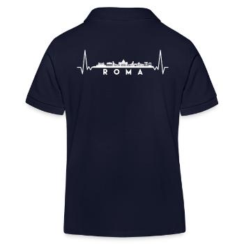 Herzschlag Skyline Italien Roma-Rom - Kinder Organic Poloshirt Mini Sprinter von Stanley/Stella - Navy - Hinten