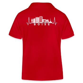 Herzschlag Skyline USA Boise - Kinder Organic Poloshirt Mini Sprinter von Stanley/Stella - Rot - Hinten