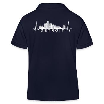 Herzschlag Skyline USA Detroit - Kinder Organic Poloshirt Mini Sprinter von Stanley/Stella - Navy - Hinten