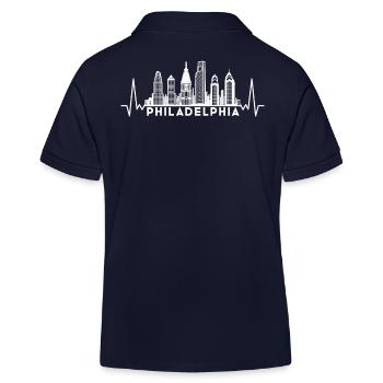 Heartbeat Skyline États-Unis Philadelphie - Polo enfant bio Stanley/Stella - bleu marine - Dos