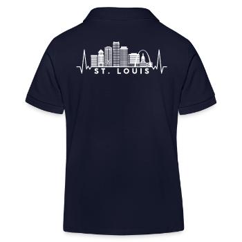 Heartbeat Skyline États-Unis St. Louis - Polo enfant bio Stanley/Stella - bleu marine - Dos